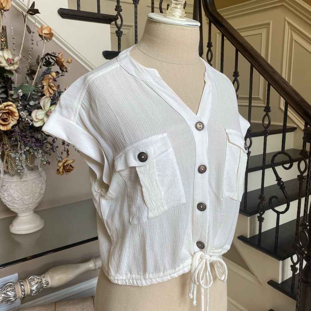 Beach Crop Top Button Down